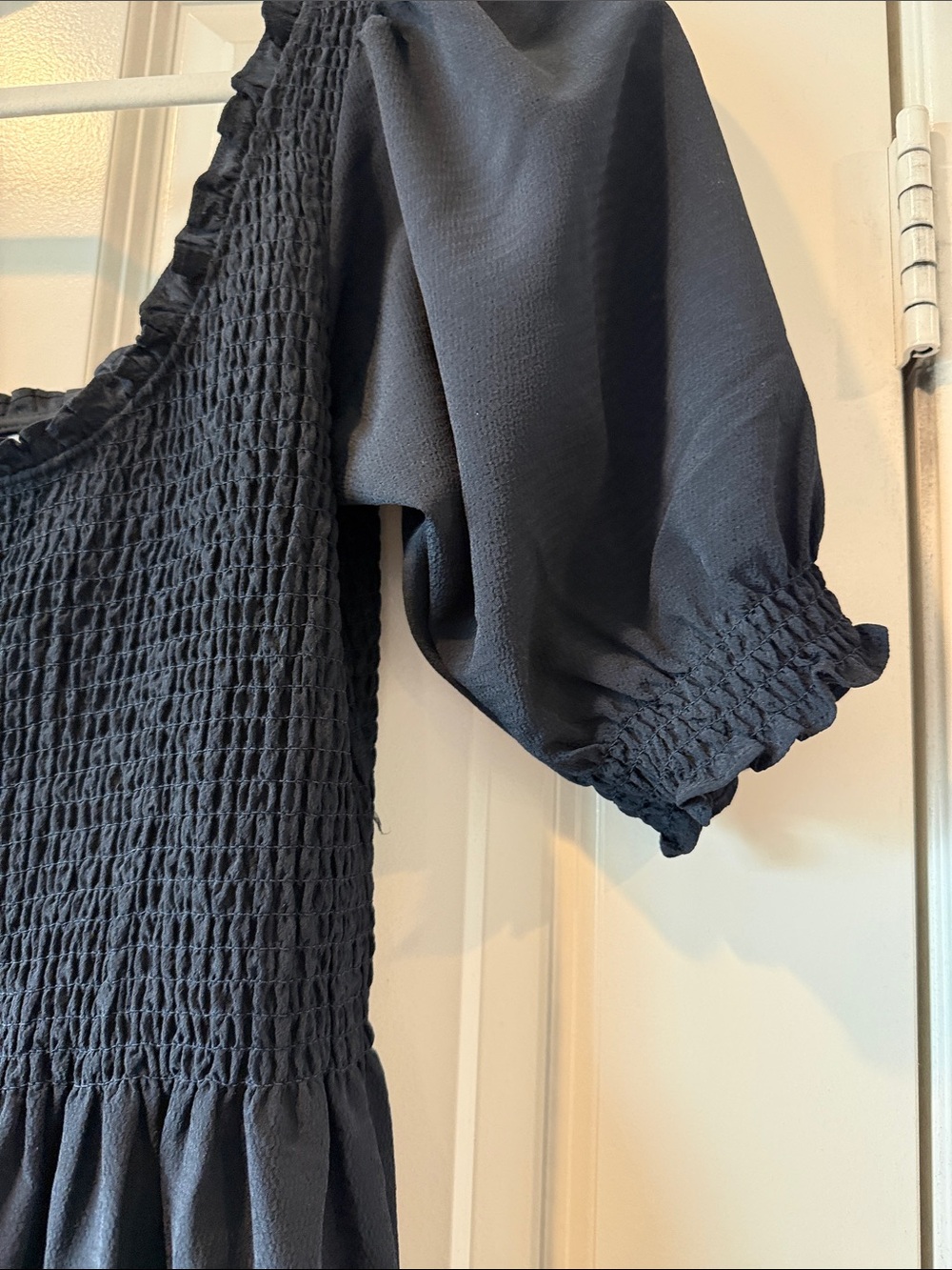 Hill House Black Maxi Dress with Smocked Bodice and Puff Sleeves - Picture 6 of 9